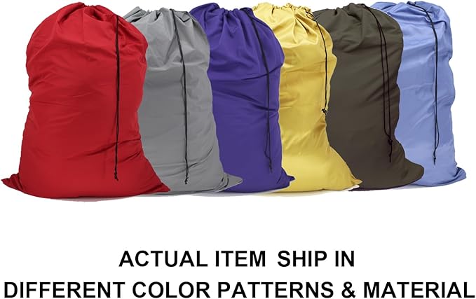 Extra Large Laundry Bag 30"x40", Varied Colors, 6 Pack | Travel Laundry Bags, Drawstring Closure, 30"x40", For college, dorm and apartment dwellers