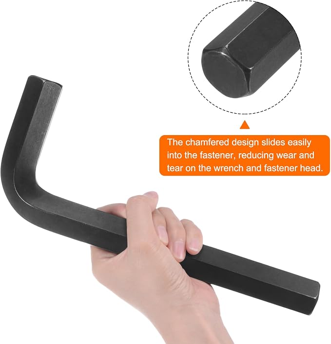 HARFINGTON Hex Key Wrench 27mm L-Shape Hexagon Metric Wrenches Chrome Vanadium Steel Repairing Tool for Home Repair, Black