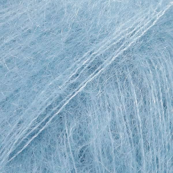 Mohair and Silk Yarn Drops Kid-Silk, 0 or Lace, 2 Ply, 0.9 oz 230 Yards per Ball (08 Light Jeans Blue)