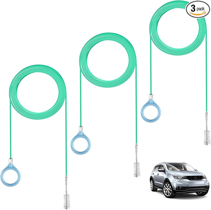 3 pcs Auto Sunroof Drain Cleaning Tool, 120 Inch Long Flexible Tube Cleaning Brush, Drain Brush Pipe Cleaners for Car Sunroof Windshield Wiper Drain Hole