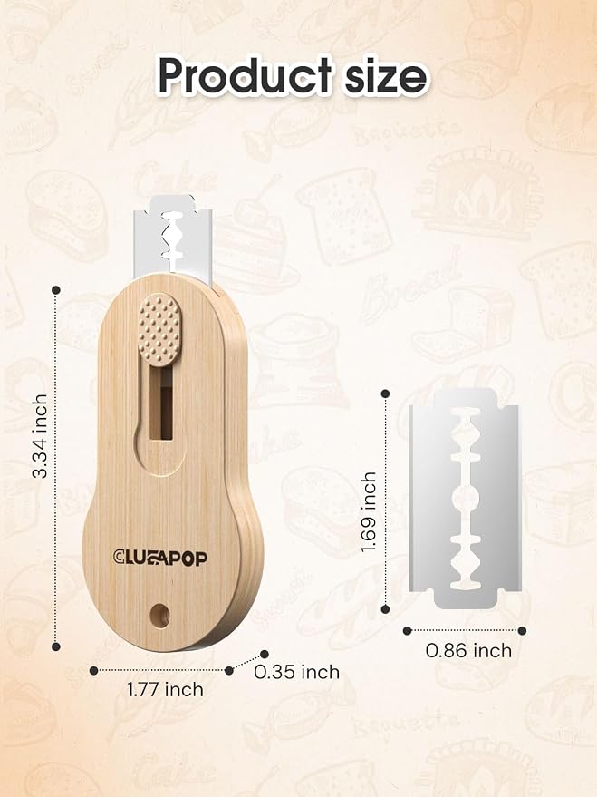 CLUEAPOP Extractable & Magnetic Bread Lame Dough Scoring Tool - Professional Sourdough Scoring Tool - Sourdough Bread Baking & Bread Scoring Tool - Scoring Patterns Booklet & 5 Razor Blades