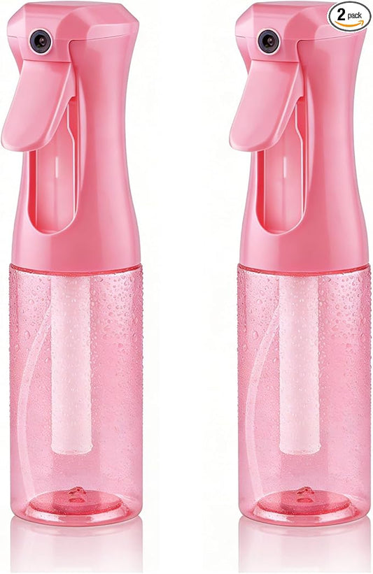Continuous Spray Bottle, 6.8 OZ Hair Spray Bottles, Ultra-Fine Mister Spray Bottle for Hairstyling, Cleaning, Plants, Pets, Salons, and More (2 Pack)
