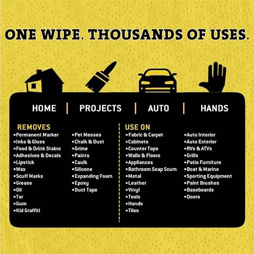 Tub O' Towels Heavy-Duty Multi-Surface Cleaning Wipes – Extra-Large 10" x 12", 90-Count Canister – Removes Grease, Tar, Ink & Tough Stains – Safe for Home, Auto, Garage & More
