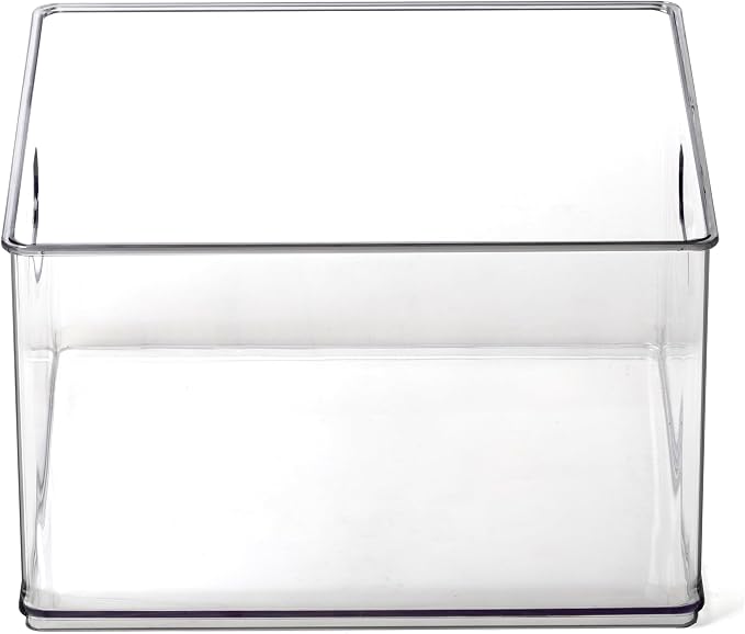 BINO | Stackable Plastic Storage Bins, Clear | THE CLARUS COLLECTION | Pantry Organizers and Storage Containers | Fridge Organizer Bins | Kitchen Cabinet Organizer | Medicine Cabinet Bin