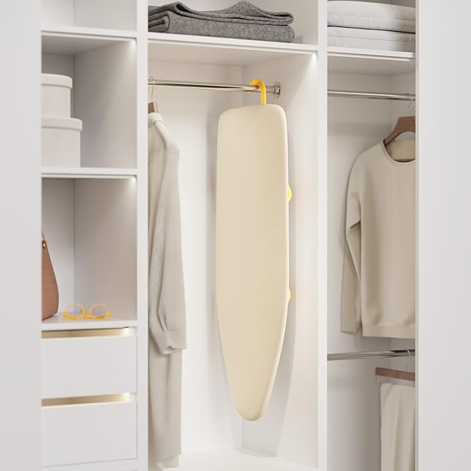 Small Ironing Board Tabletop, Table Top Iron Board Small with Mesh Metal Base, Mini Tabletop Ironing Boards Space Saving, Compact Table Top Iron Boards Small with Non-Slip Feet,12x38 Cream White
