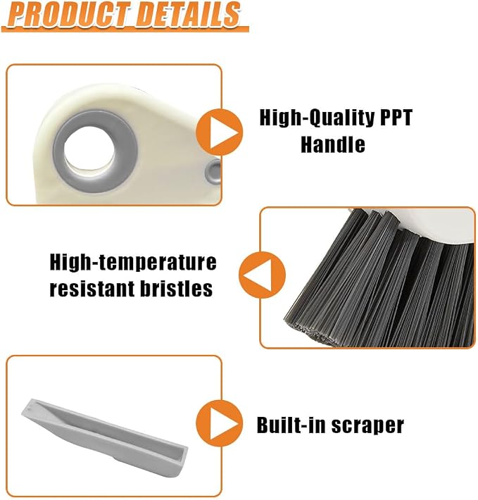 YoRise 2 in 1 Car Groove Cleaning Brush, Multifunctional Hard Bristle Car Window Track Cleaner Tool with Hidden Scraper, Universal Auto Door Crevice Cleaning Accessories for Window Sill(Gray-2PCS)