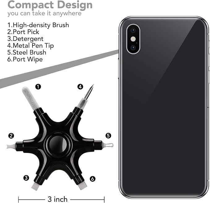 iPhone Cleaning Kit for Charging Port Cleaner,Lightning Charger Connector | Speaker Cable,AirPod Pro Cell Phone，Cleaning Putty，Repair Restore Tool,Thin Cleaning Brushes,Microfiber Cloths,Port Pick