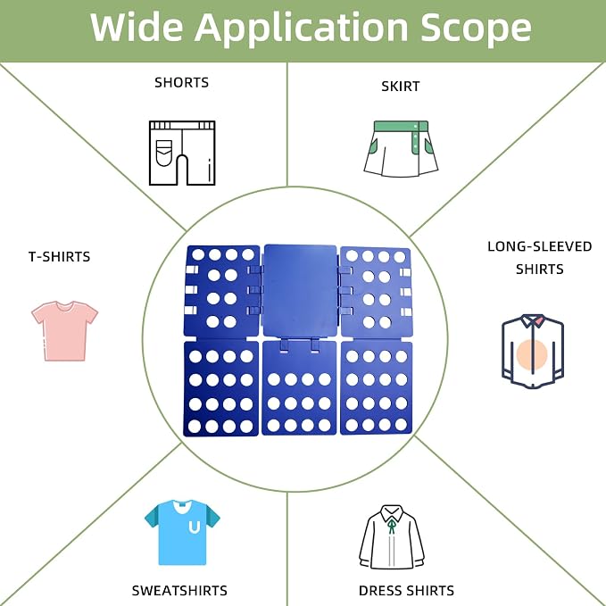 GYE T Shirt Folding Board T Shirt Clothes Folder Laundry Organizer Durable Tool Plastic Easy and Fast Folding Board for Kid Children and Adult to Fold Clothes (Blue) | Durable plastic construction, fast and easy clothes folding, suitable for kids and a...