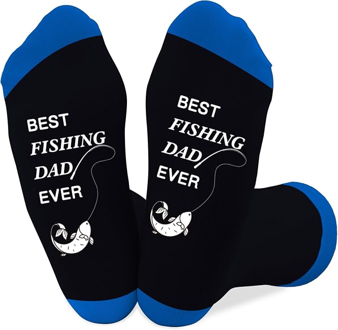 Fathers Day dad gifts christmas Birthday Best Dad Ever Funny Outdoor Hobby Sports Themed Novelty Socks Gift for Men