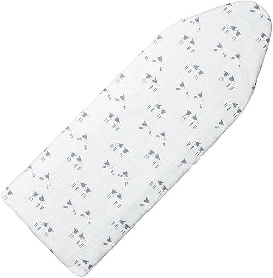 Seiritex Over the Door Ironing Board Cover 13 x 37 inch, Small Iron Board Cover w 3 Layers Heat Reflective Thick Padding with Hook and Loop Fasteners (Gray Sheep)