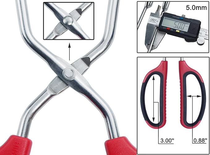 HINMAY 13-Inch Stainless Steel Scissor Tongs with Comfort-Grip Handle