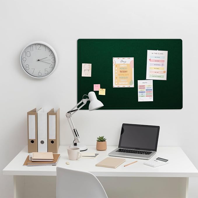 Felt Bulletin Board 36x24 inches, Decorative Pin Board for Home & Office | Cork Board Alternative for Wall with Push Pins, Display Mood Board for Photos, Notes & Reminders