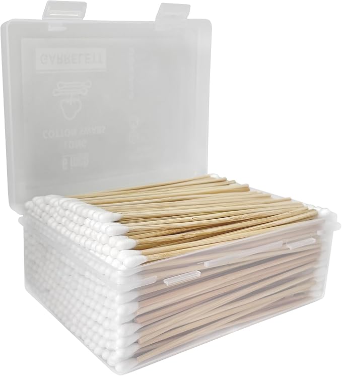 6 Inch Long Cotton Swabs, Pointed or Round Tips for Cleaning | Pointed, Round, and Mixed-Tip Cotton Swab Options with 6 Inch Wooden Handles for Firearm, Electronics, Craft, and Tasks