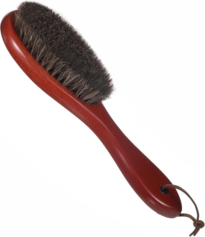 Clothes Lint Remover Brush, Garment Lint Brush | Pure Horse Bristle, Beech Wood Handle, for Removing Pet Hair and Dust from Sweaters, Coats, Blankets and Furniture