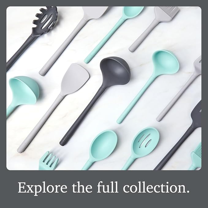 Tovolo Flex Core Small Silicone Ladle Charcoal Gray Heat Safe Silicone Soup Ladle BPA Free, Dishwasher Safe Small Kitchen Ladle with Precision Pour Lip for Serving Sauces Soups Gravies