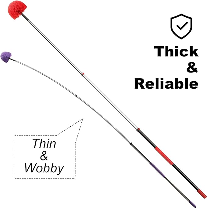 30 Foot High Reach Dusting Kit with 6-24 Foot Extension Pole // High Ceiling and Cobweb Duster with Telescopic Pole // Microfiber and Outdoor & Indoor Extendable Duster Cleaning Kit