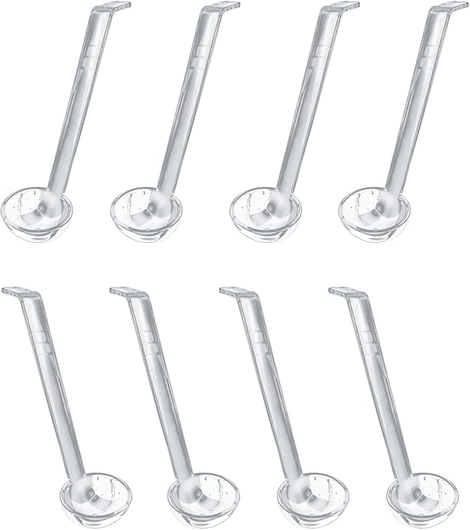 8 Pcs Small Ladle 1 Oz Clear, 7.87 Inch Mini Ladles for Serving Sauce Soup Dressing, Long Handle Plastic Punch Bowl Ladle for Party Catering