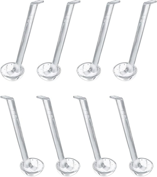 8 Pcs Small Ladle 1 Oz Clear, 7.87 Inch Mini Ladles for Serving Sauce Soup Dressing, Long Handle Plastic Punch Bowl Ladle for Party Catering