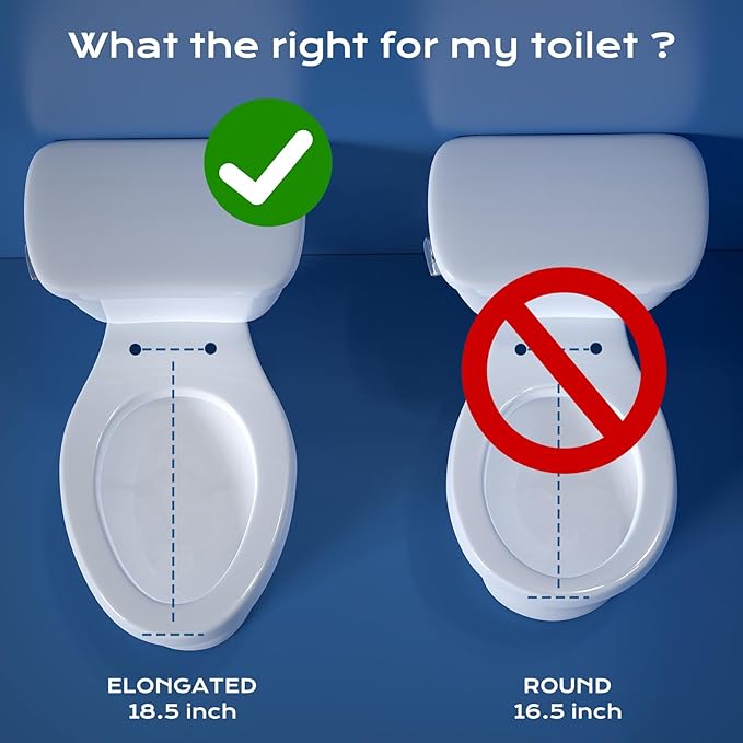 Clirass Elongated Bidet Toilet Seat with Quiet-Close, Non-Electric Bidet Mode with Dual Nozzles, Fit Elongated Toilet Seat, Adjustable Water Pressure with Brass inlet (Elongated)
