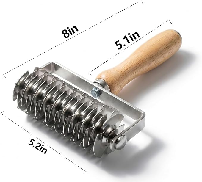 Lattice Pastry Cutter, Stainless Steel Pastry Lattice Roller Cutter for Pie, Pizza & Beef Wellington, Dough Cutter Tool for Pastry Crust and Baking