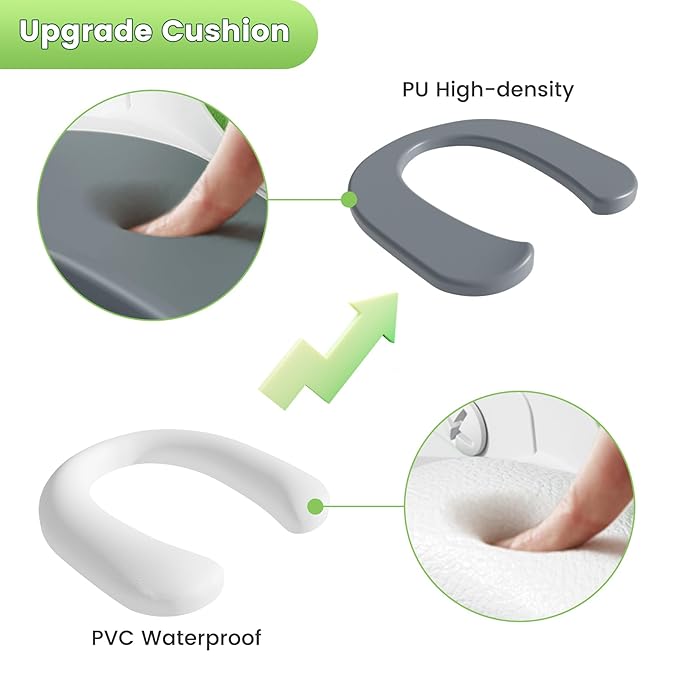 Potty Training Seat, Upgrade Toddler Toilet Seat for Kids Boys Girls, 2 in 1 Potty Training Toilet, Splash Guard Anti-Slip Pad Step Stool(Green-Pu)