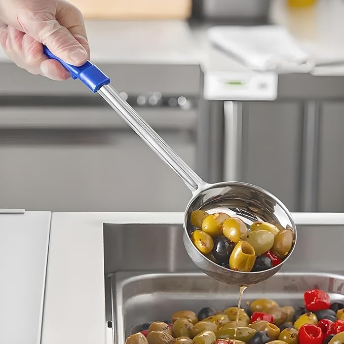 OCS Parts 2-Pack 8 Ounce Perforated and Solid Portion Spoons | Stainless Steel Dishwasher Safe Kitchen Multipurpose Portion and Serving Spoons