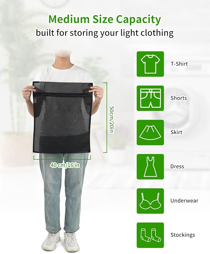 OTraki 2 Pack Mesh Laundry Bags 16X20 inch Durable Laundry Garment Bag | Mesh Large Lingerie Wash Bags Zippered Garment Washing Net for Underwear Hosiery Blouse Sweater Dress