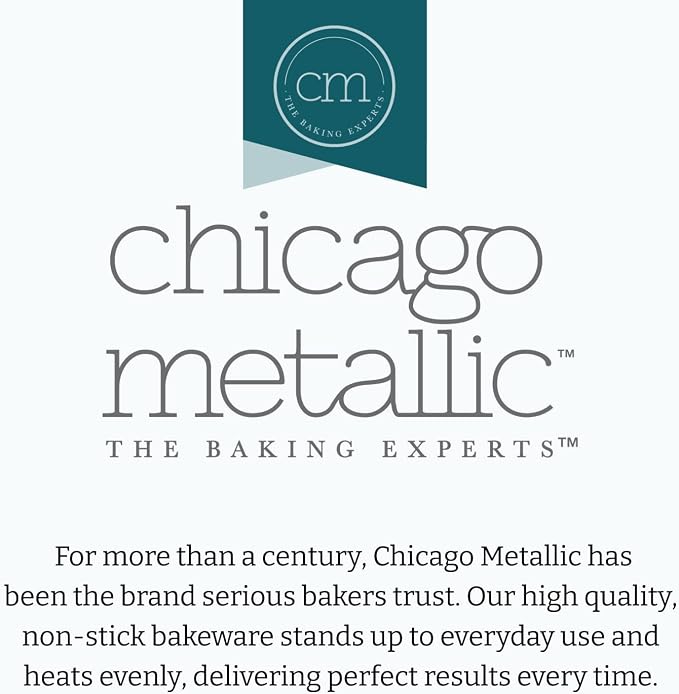 Chicago Metallic Professional Nonstick Round Cake Pan Set, 3-Piece Bakeware Set with 6 Inch, 8 Inch, and 10 Inch Pans, Heavy-Weight Aluminized Steel for Even Baking