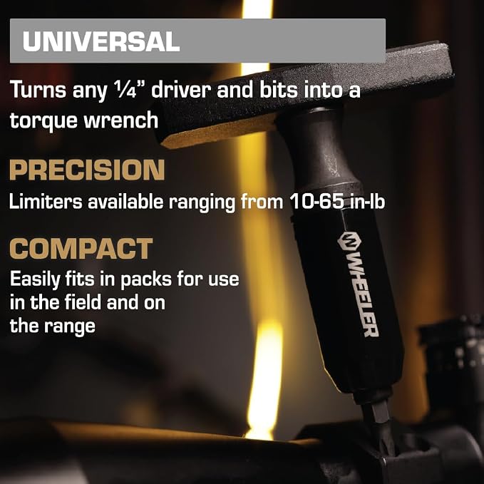 Fat Stix Individual Limiter 10-65 Inch-Pounds with Preset Torque, Accurately Tightens, Reversible, Compatible with Wheeler Fat Stix T-Handle Driver, for Gunsmithing, Reloading, and Torque Adjustment