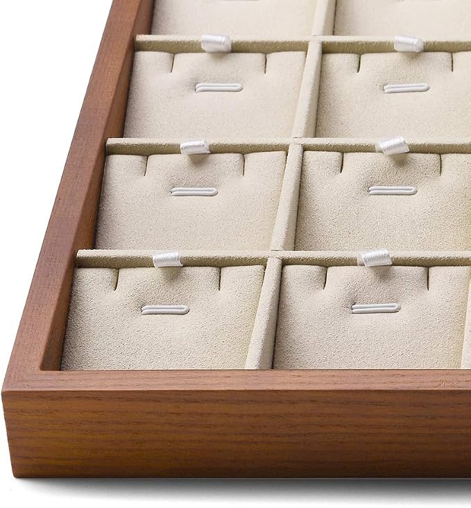 Oirlv Wooden Jewelry Tray,Jewelry Drawer Organizer,Necklace Display Tray | Stackable Design,Keep Necklaces Bracelets Flat and Untangled,Organizing and Presentinge Legantly on Dressers&in Dresser