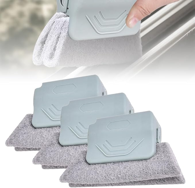 Magic Window Track Cleaner,Sliding Door Tracks (Gray) | Magic Window Track Cleaner with 2-in-1 brush removes dust from window tracks, grooves, rails and tight spaces