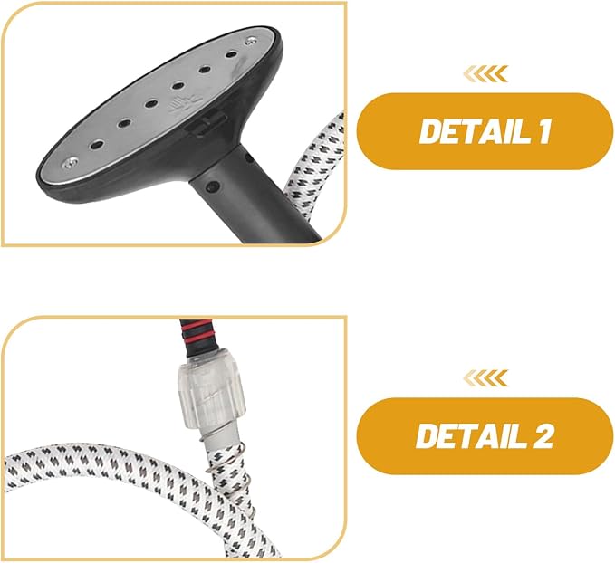 HANABASS Garment Steamer Replacement Hose and Nozzle with Brush Head, Universal Steamer Air Pipe Accessory, Buckle Style for Home and Travel Use