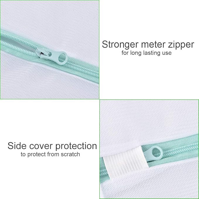 OTraki Mesh Laundry Bag for Delicates 2 Pack Garment Wash Bag 24 x 32 inch Zippered Large Washing Machine Bags for Sweater Dirty Clothes Washer College Dorm Organizer Don't Drying, Melting 140-176℉ | Zippered Washing Machine Bags for Sweater Dirty Clot...