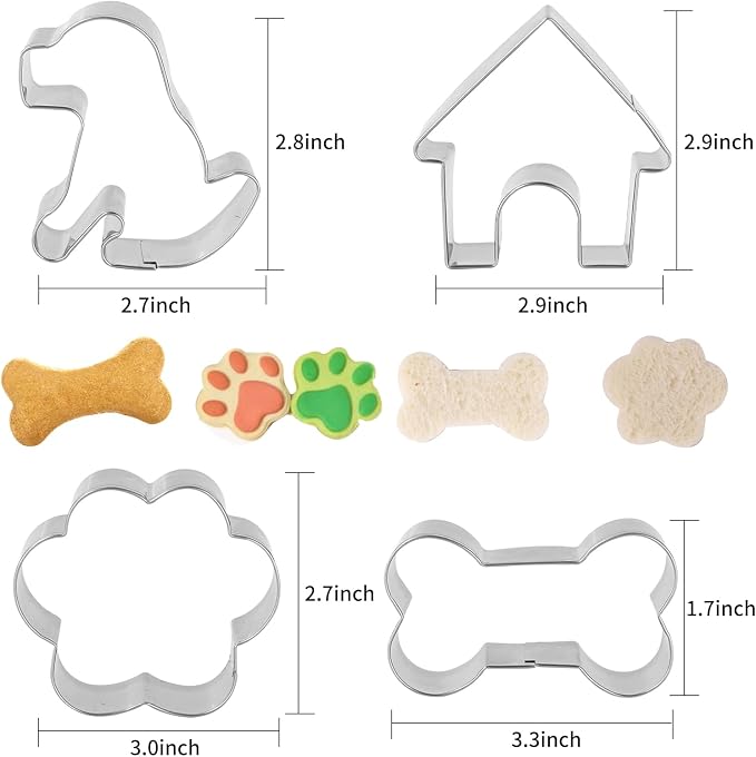 Dog Bone Cookie Cutter ANCKNE Bone Shape Cookie Cutter set Stainless Steel Homemade Dog Biscuit Treats Cutter 4 Pieces