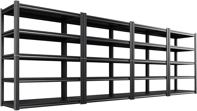 Set of 4 Heavy Duty Garage Shelving, 71.2" Hx46 Wx20 D, Adjustable Storage Shelves Unit for Garage Storage, Metal Shelving & Shelves Organizer for Home, Warehouse, Workshop & Commercial Use