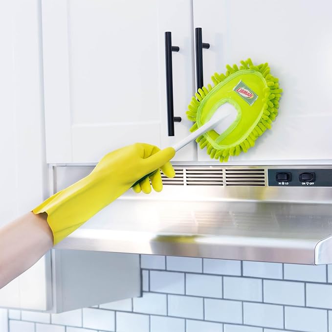 LIBMAN Microfiber Duster for Car Cleaning - Reusable Washable Hand Duster for Furniture, Screens, Shelves, Blinds - Traps Dust & Allergens