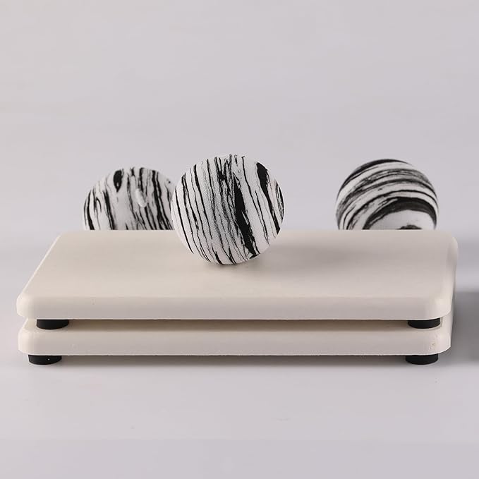 NiuYichee 2 Pcs Water Absorbing Stone Trays, Kitchen/Bathroom Sink Soap Dish, Diatomite Tray Used for Hand Soap & Cosmetic Bottles in The Modern Home, 3.15" W x 6.3" L, White