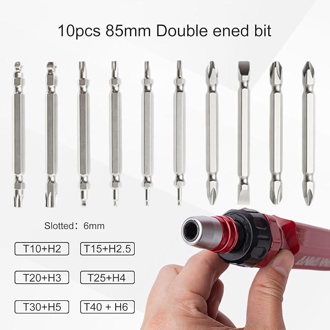 Tools HT0091 22-in-1 Ratcheting Screwdriver & Nut Driver Set, Magnetic Multi-Bit S2 Steel Bits, Phillips, Slotted, Torx & Hex, Ergonomic Handle, Repair Tool Kit for Home DIY & Furniture