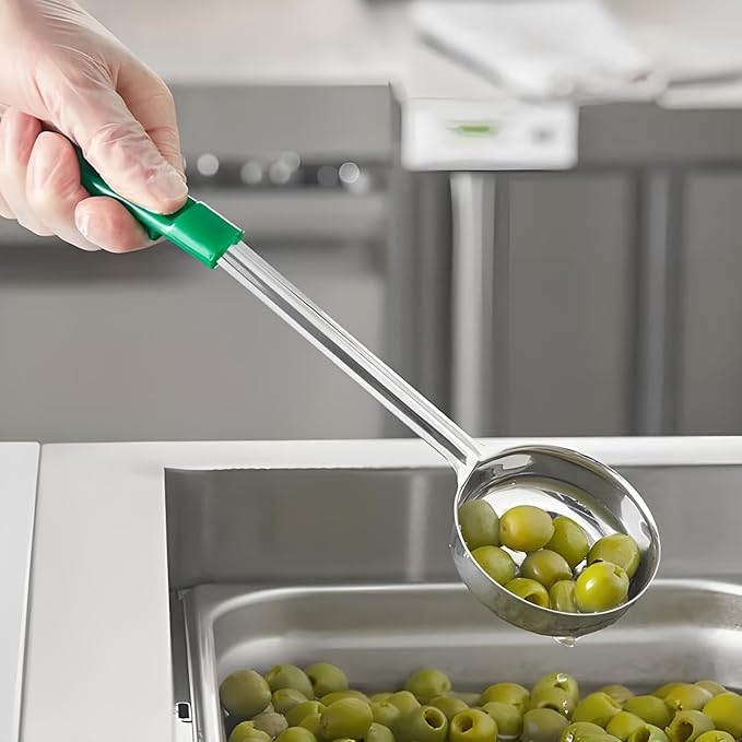 OCS Parts 2-Pack 4-Ounce Perforated and Solid Portion Spoons | Stainless Steel Dishwasher Safe Kitchen Multipurpose Portion and Serving Spoons