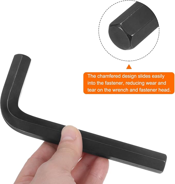 HARFINGTON Hex Key Wrench 14mm L-Shape Hexagon Metric Wrenches Chrome Vanadium Steel Repairing Tool for Home Repair, Black