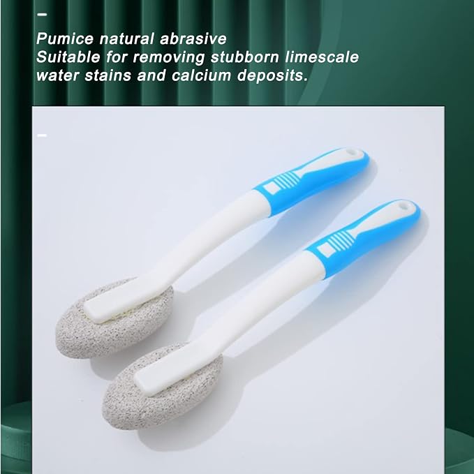 2PCS Toilet Cleaning Pumice Stone, Stains Hard Water Ring Remover Bathroom Cleaning Brushes Toilet Pumice Stone Long Handled Toilet Brush for Toilets, Bathtubs, Pool (2PCS)