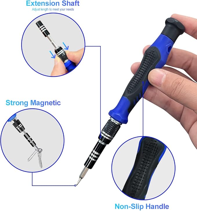 Screwdriver Sets 142-Piece Electronics Precision Screwdriver with 120 Bits Magnetic Repair Tool Kit for iPhone, MacBook, Computer, Laptop, PC, Tablet, PS4, Xbox, Nintendo, Game Console, etc