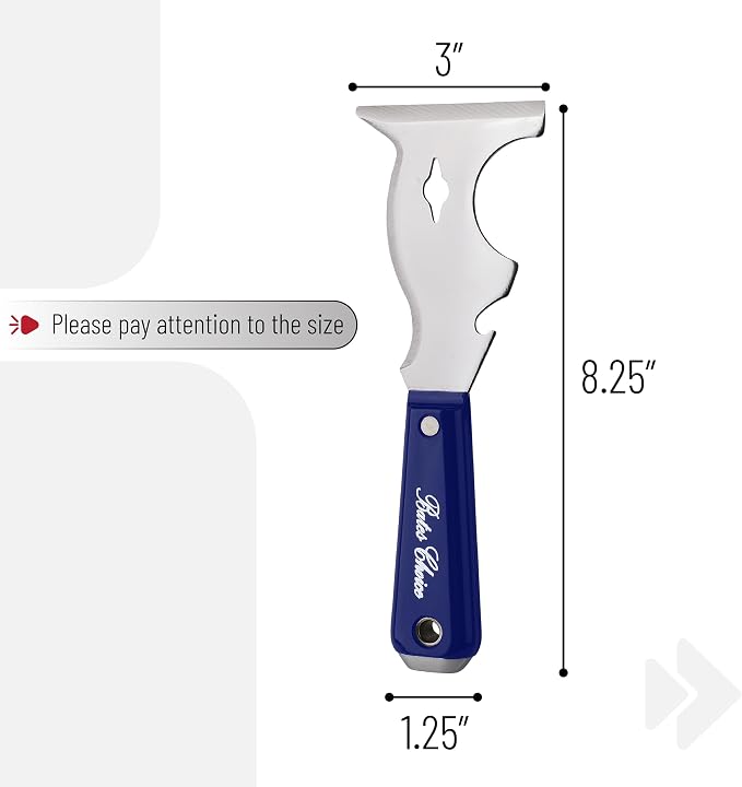Bates- Paint Scraper, 10 in 1 Painters Tool, Paint Scrapers for Wood, Painters Tool, Painters Knife, Paint Scraper for Painting, Putty Knife, Metal Scraper, Spackle Knife, Putty Scraper