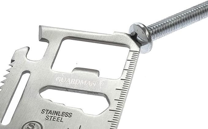 GUARDMAN 11-in-1 Survival Credit Card Multitool – Fathers Day Stocking Stuffer Christmas Gift - Multipurpose Tactical Wallet Tool With Bottle Opener, Survival Knife For Men Birthday Dad