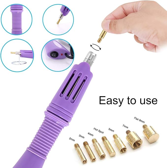 Epesl Bedazzler Kit with Rhinestones, Hot Fixed Gems Craft Applicator - Diamond Painting Pen, Wax Pencil, Tweezers, Tray, Cleaning Brush, Picker Rhinestones Crystals for DIY Clothes Shoes