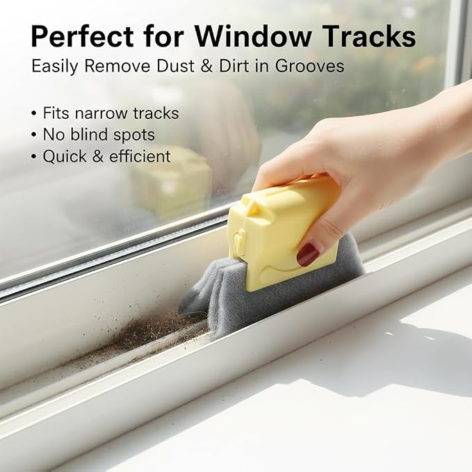 Window Track Cleaner Tool Set, 13 Pcs Groove Gap cleaning brush, Multi-Purpose window sill cleaner tool for Sliding Door, Tile Lines, Shutter, Car Vents and Air Conditioner