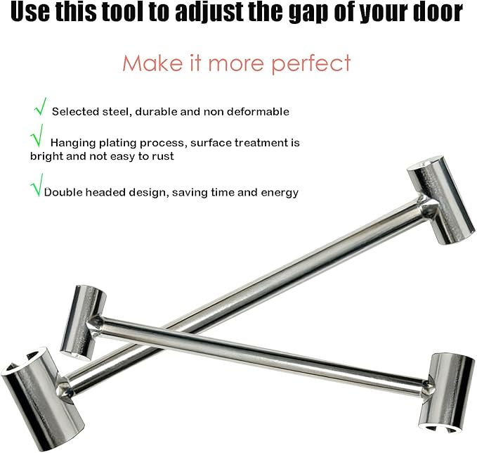 Industrial Door Hinge Gap Adjusting Wrench Tool Kit, Sliver, Steel, Plated, 14-19mm & 23-25mm Hinge Gap Adjusting Wrench
