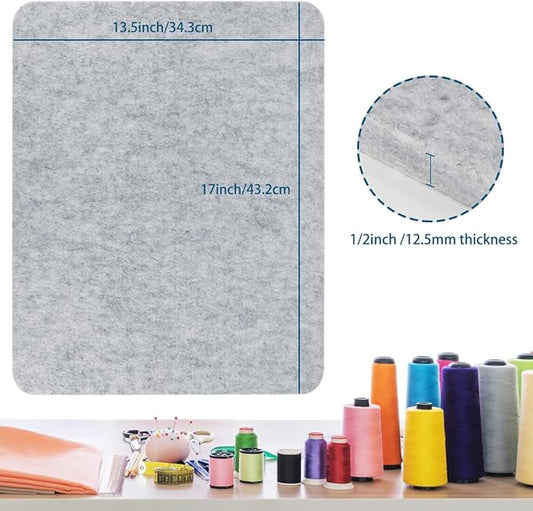 Pressing Mat Portable Felted Ironing Board, 1/2 Inch Thick Retains Heat Pad for Quilting Supplies Sewing Notions DIY Crafts (17 X 13.5 Inch)