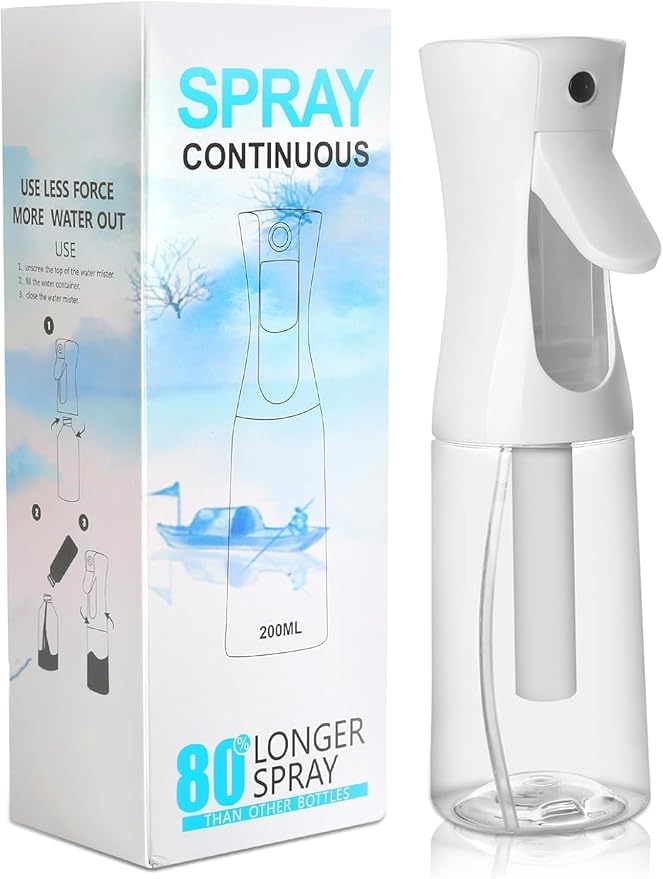 Continuous Spray Bottles - Ultra Fine Mist Sprayer | Water Spray Bottle For Hair Mister Spray Bottle | Hair Spray Bottles For Hairstyling, Cleaning, Salons (6.8 OZ- 200ml)