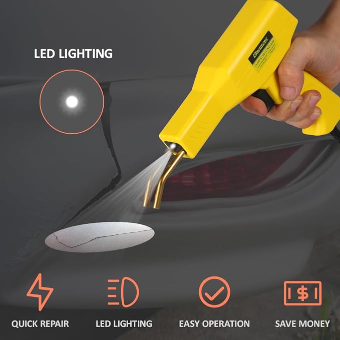 Plastic Welder,2 in 1 Plastic Welding Kit,Hot Stapler Car Bumper Repair Kit | SONNLER 1000PCS Hot Stapler For Car Bumper Crack Repair with Iron , Rods, Metal Mesh, Abrasive Paper, Aluminum Tape